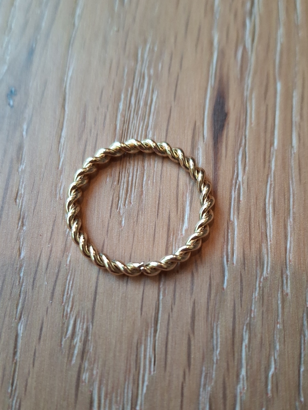 Gold Twisted Rope Stackable Ring Costume Jewelry